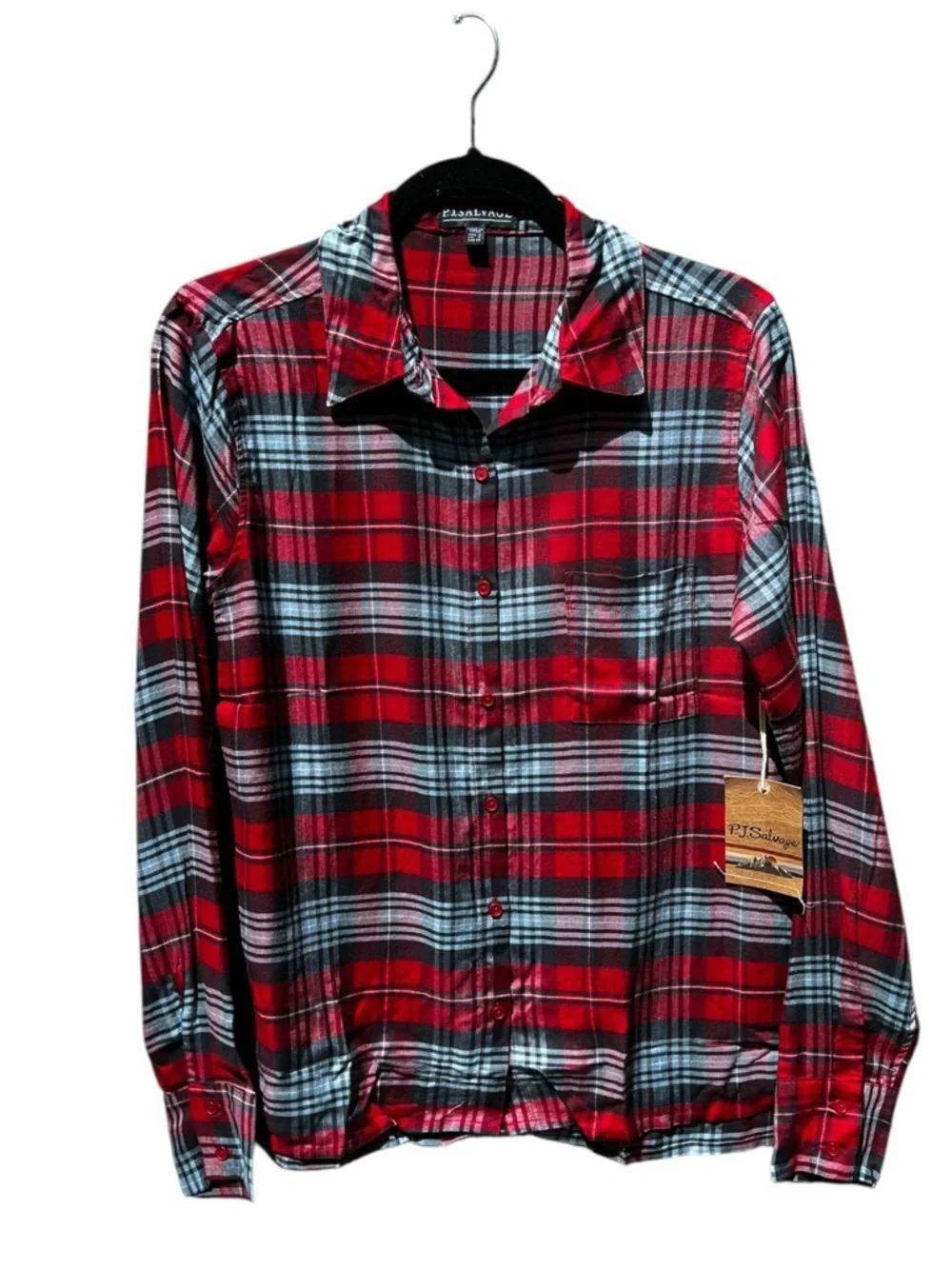 🌻NEW w/tag PJ Salvage Plaid Lightweight Button-Up Shirt Size Small - Picture 5 of 12